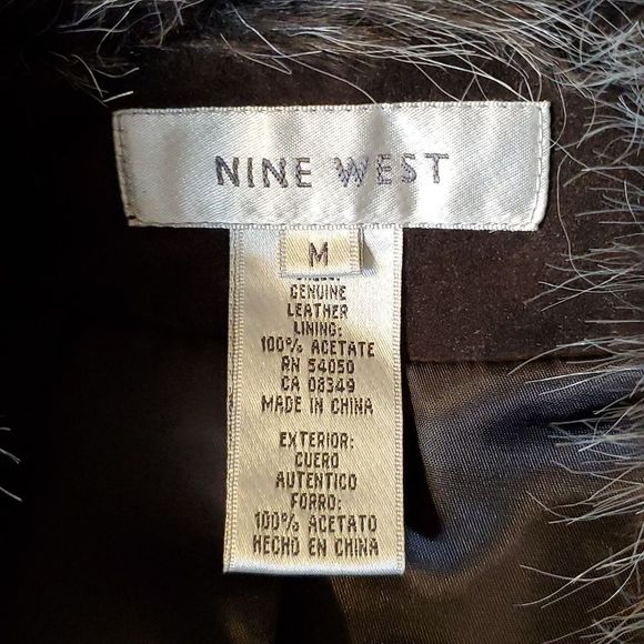 Nine West Leather Vest with Faux Fur Size M - Picture 6 of 7